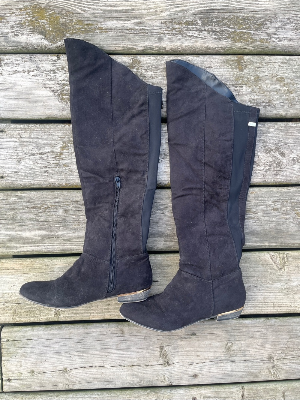 Call It Spring Black Faux Suede Over-The-Knee Boots Size 8